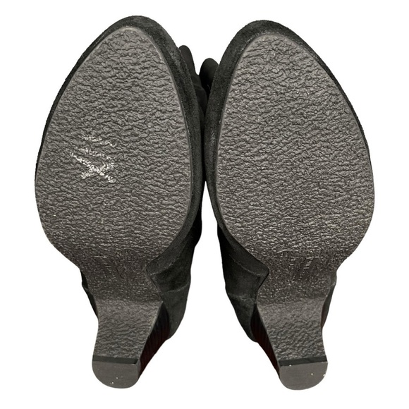 Easy Spirit Black Genuine Suede Leather Stacked Heel Slouchy Boots Sz 8.5 Wide - Picture 7 of 16